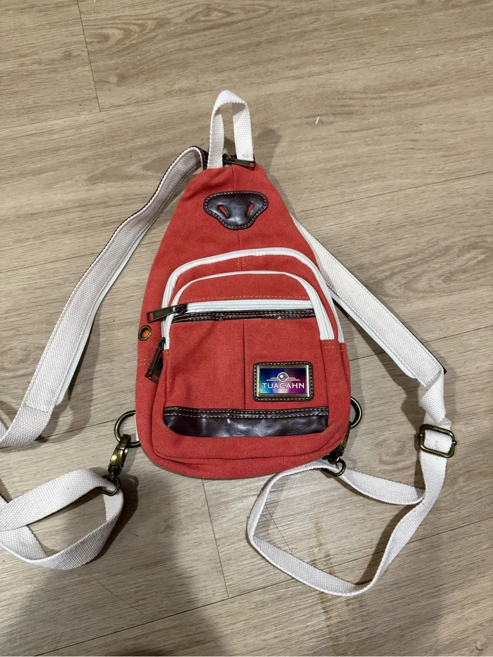 Red Sling Crossbody Bag for Men